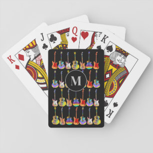 colorful guitar pattern personalized  playing cards