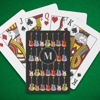 colorful guitar pattern personalized  poker cards