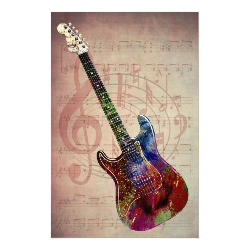 Colorful guitar photo print