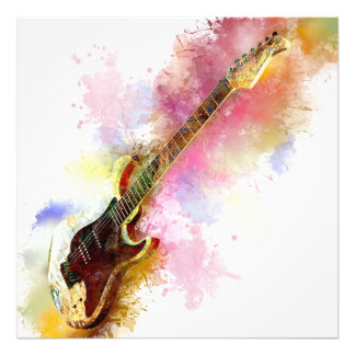 Colorful guitar photo print