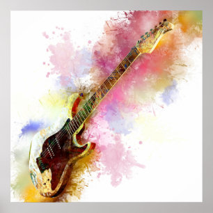Colorful guitar poster