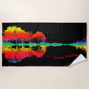Colorful Guitar Scene - Signature Beach Towel