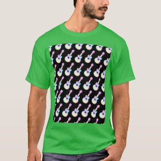Colorful Guitar with Notes Graphic T-Shirt
