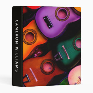 Colorful Guitars   Add Your Name Mini Binder