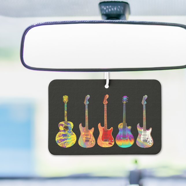 Colorful Guitars Air Freshener (Colorful guitar funky car air freshener )