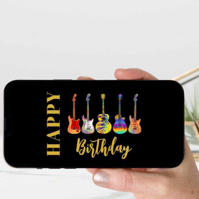 Colorful Guitars Happy Birthday Card (Front Digital)