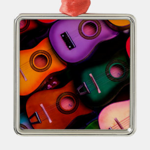 Colorful Guitars Metal Ornament