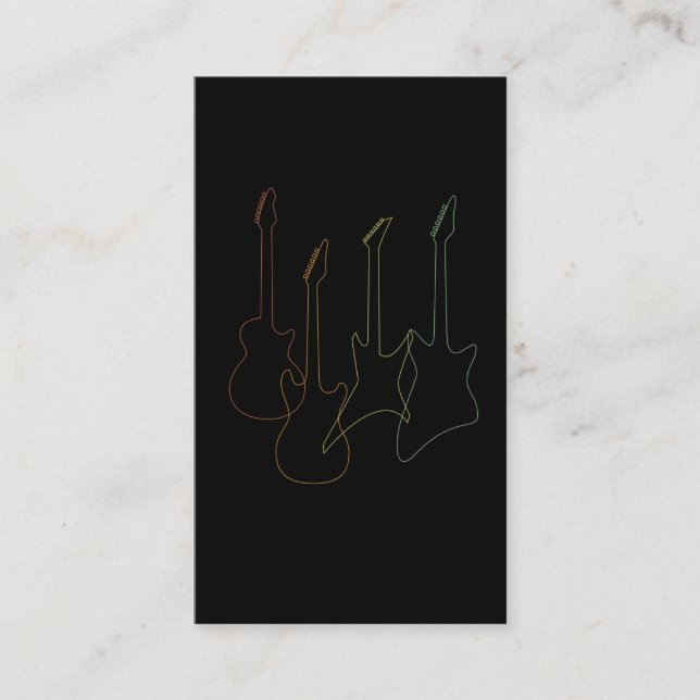 Colorful Guitars Musician and Guitarist Business Card (Front)