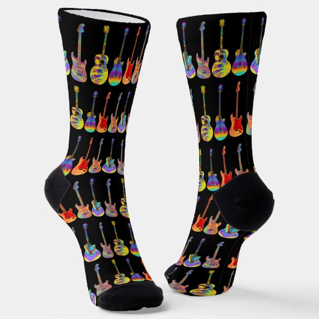 Colorful Guitars Musician Socks (Angled)