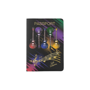 Colorful Guitars Passport Holder