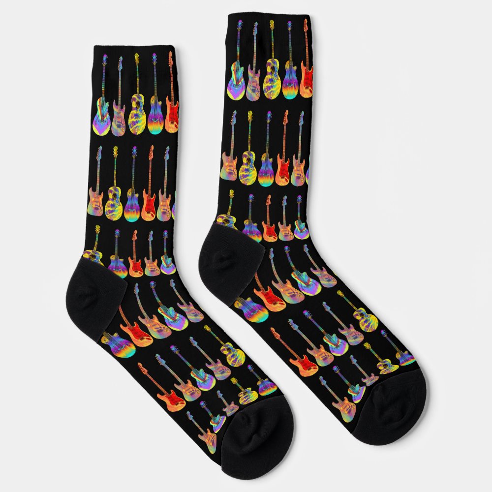 Discover Colorful Guitars pattern Fathers Day Socks