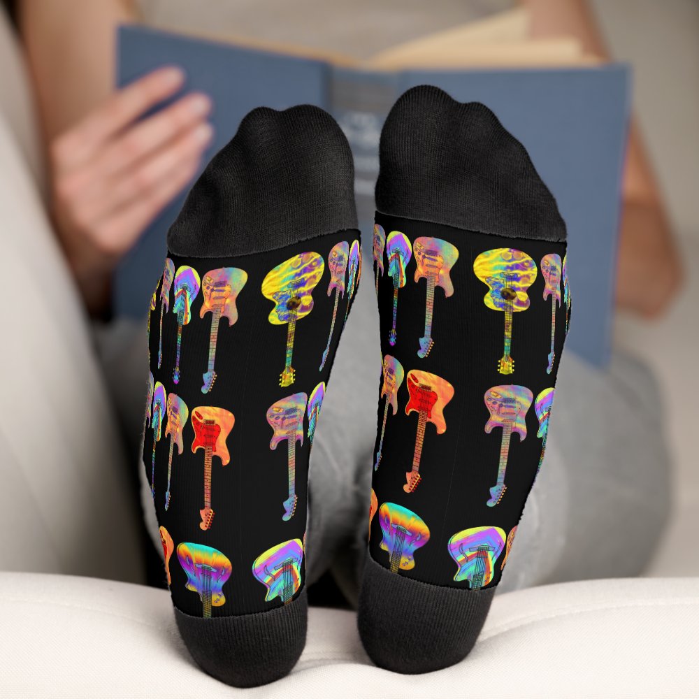 Discover Colorful Guitars pattern Fathers Day Socks
