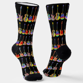 Colorful Guitars pattern  Socks