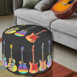 Colorful guitars  pouf