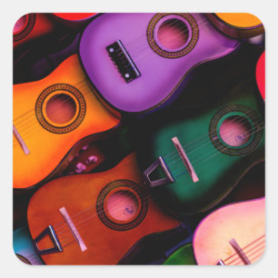 Colorful Guitars Square Sticker
