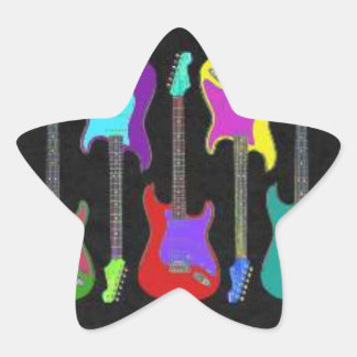 Colorful Guitars Star Sticker