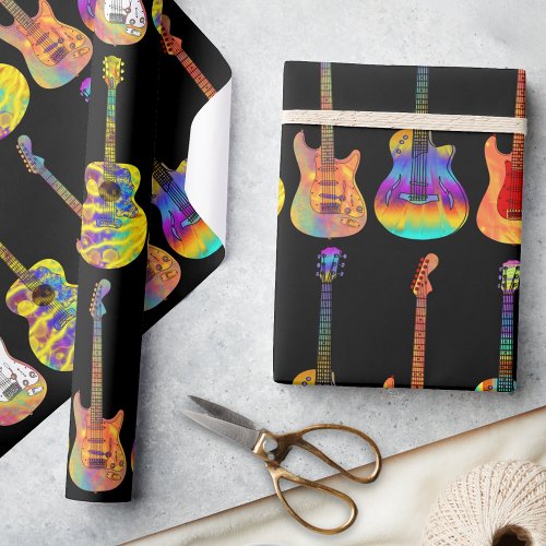 Colorful Guitars Wrapping Paper
