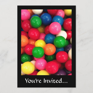 Colorful Gum Ball Candy Invitation
