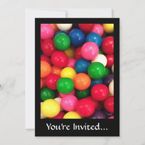 Colorful Gum Ball Candy Personalized Invitation