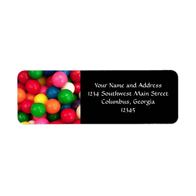 Colorful Gum Ball Candy Label (Front)