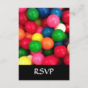 Colorful Gum Ball Candy RSVP Card