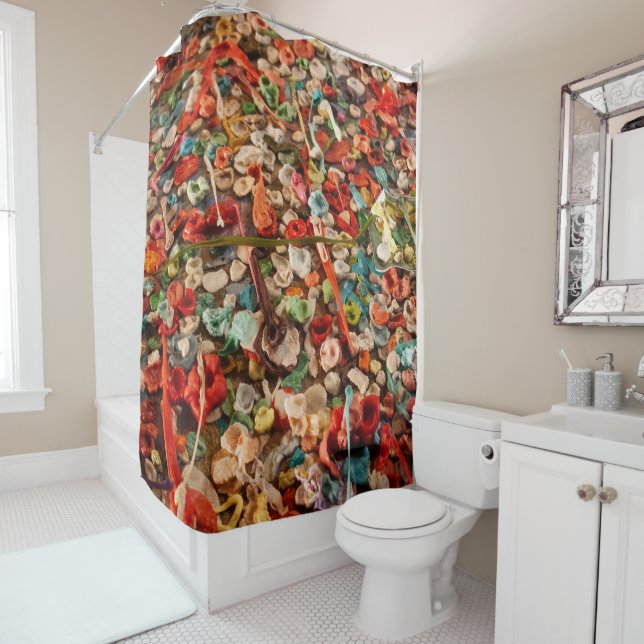 Colorful Gum Wall Shower Curtain (In Situ)
