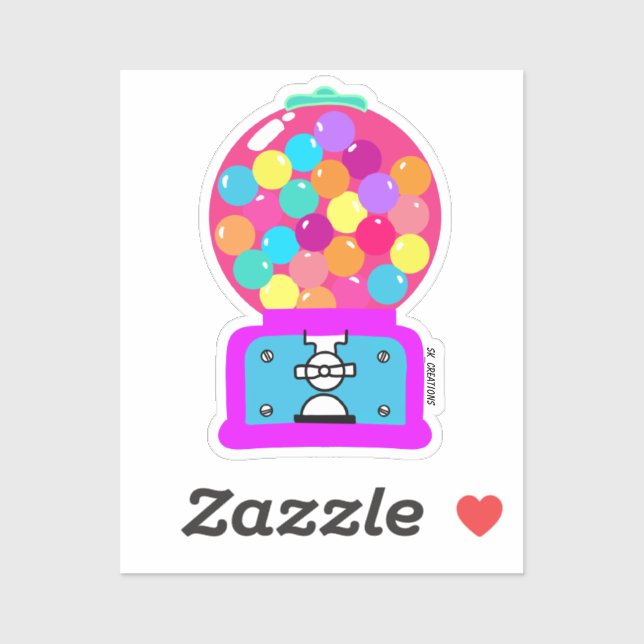 Colorful Gumball Machine  Sticker (Sheet)