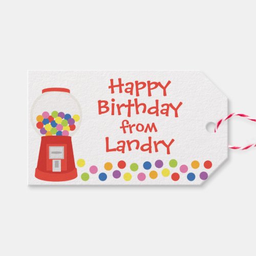 Colorful Gumballs Personalized Gift Tags