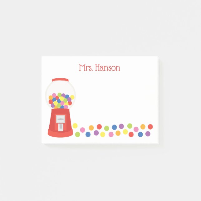 Colorful Gumballs Personalized Post-it Notepad (Front)
