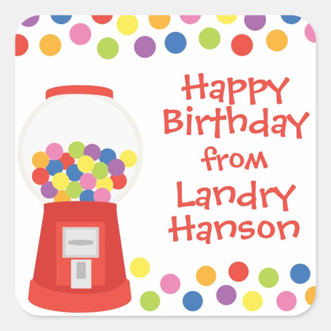 Colorful Gumballs Personalized Stickers (Front)
