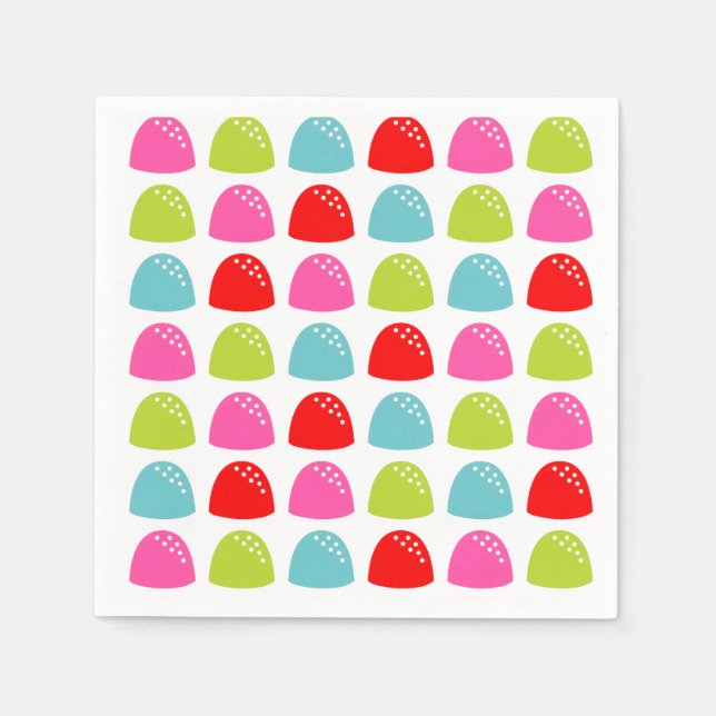 Colorful Gumdrop Pattern – Retro Candy Design Napkins (Front)