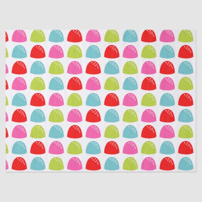 Colorful Gumdrop Pattern – Retro Candy Design Tissue Paper (Front)