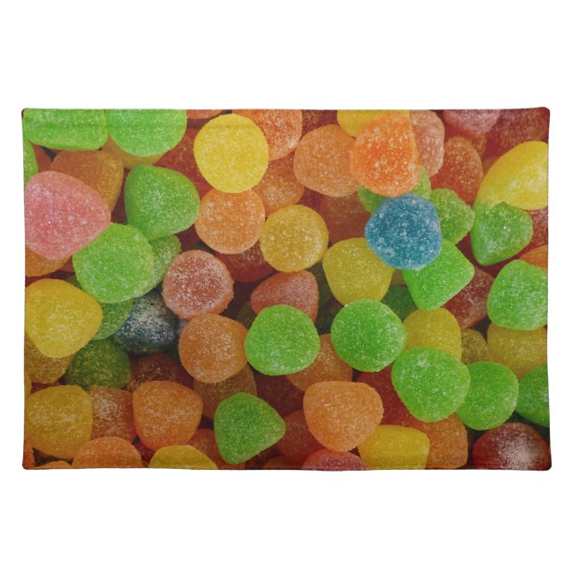 Colorful Gumdrops Candy Cloth Placemat (Front)