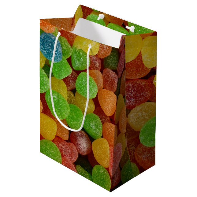 Colorful Gumdrops Candy Medium Gift Bag (Front Angled)