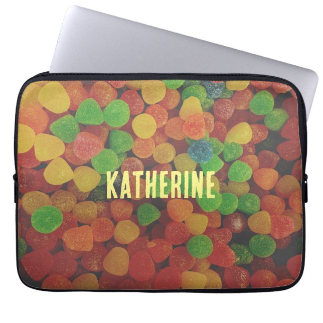 Colorful Gumdrops Candy Personalised Quirky Laptop Sleeve (Front)