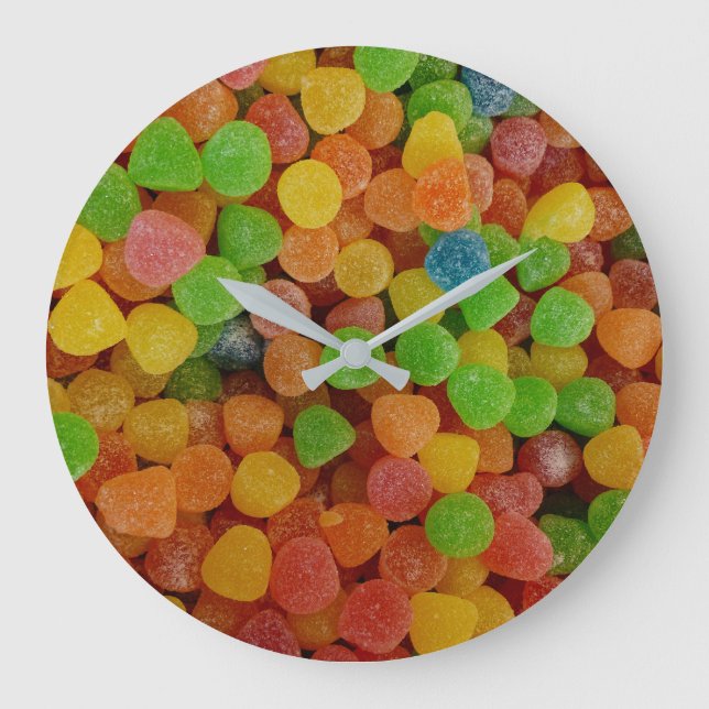 Colorful Gumdrops Candy Quirky Large Clock (Front)