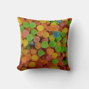 Colorful Gumdrops Candy Throw Pillow