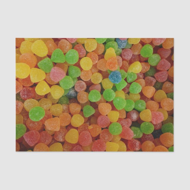 Colorful Gumdrops Candy Tissue Paper (Front)