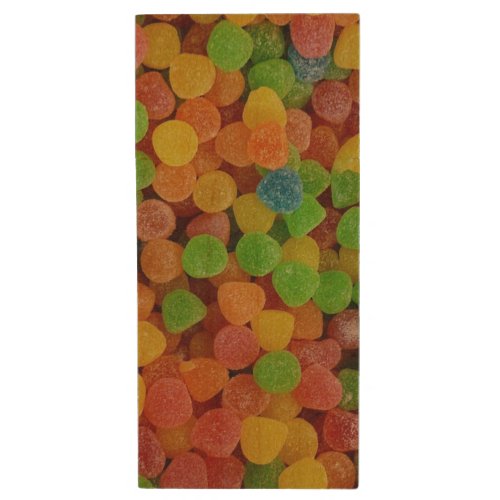 Colorful Gumdrops Candy Wood Flash Drive