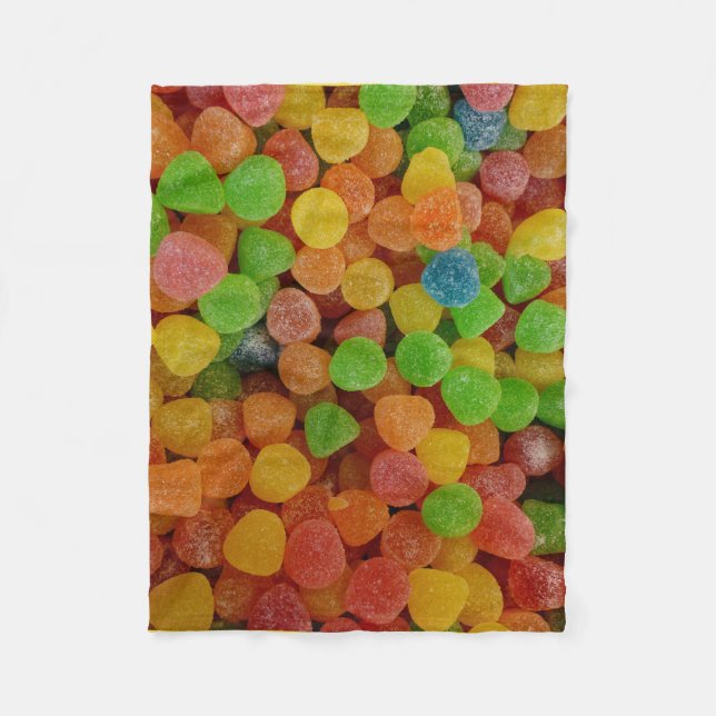 Colorful Gumdrops Quirky Fleece Blanket (Front)