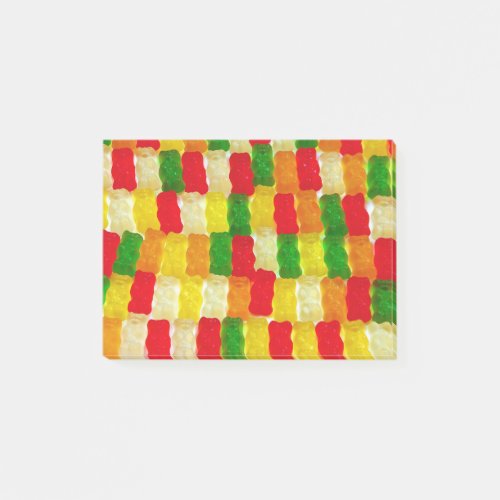 Colorful gummi bear candy post_it notes