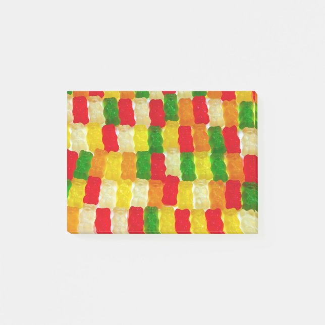 Colorful gummi bear candy post-it notes (Front)