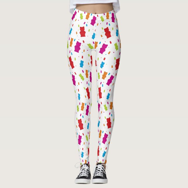 Colorful Gummy Bear Dot Pattern Leggings (Front)