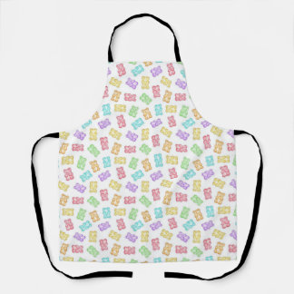 Colorful Gummy Bear Pattern | Cute Candy Rainbow S Apron