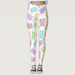 Colorful Gummy Bear Pattern Cute Candy Rainbow S Leggings