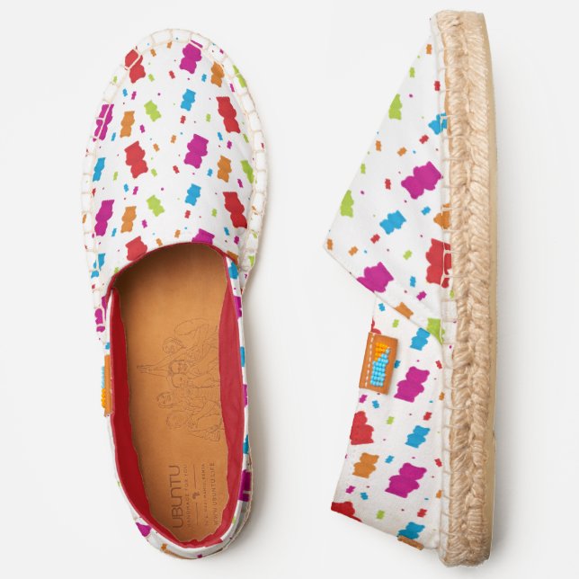 Colorful Gummy Bears Dot Pattern Espadrilles (Side)