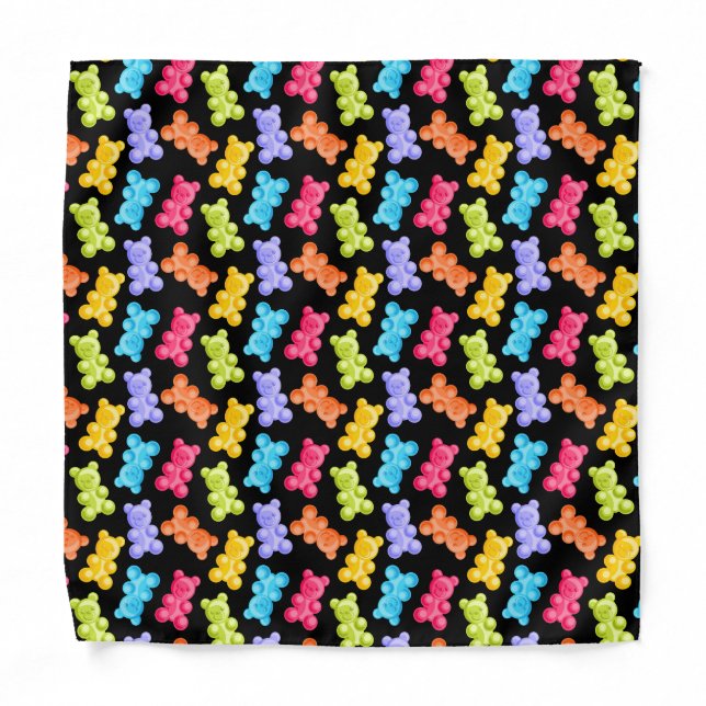 Colorful Gummy Candy Bears  Bandana (Front)