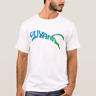 Colorful Guyana Panther Illustrated Typography Art T-Shirt