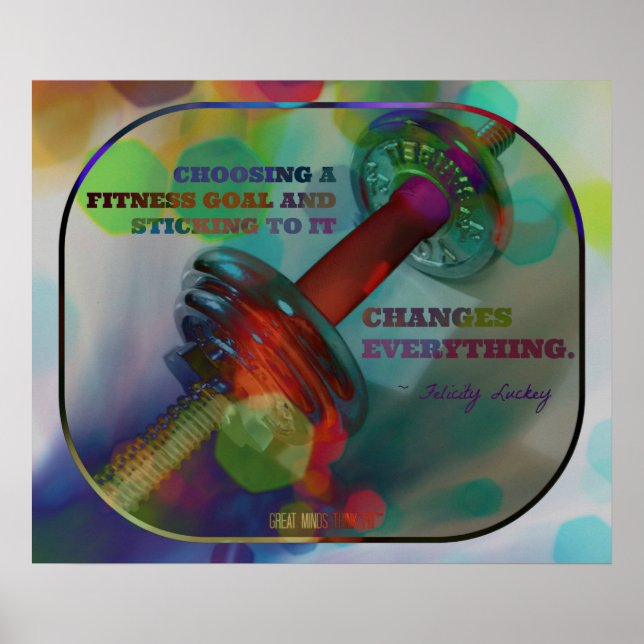 Colorful Gym Poster with Weights 004 (Front)