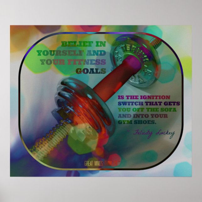 Colorful Gym Poster with Weights 009 (Front)